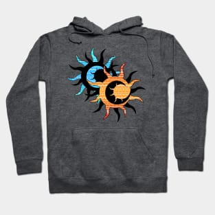 Sun and Moon Inception Inversion Red and Blue Color Hoodie